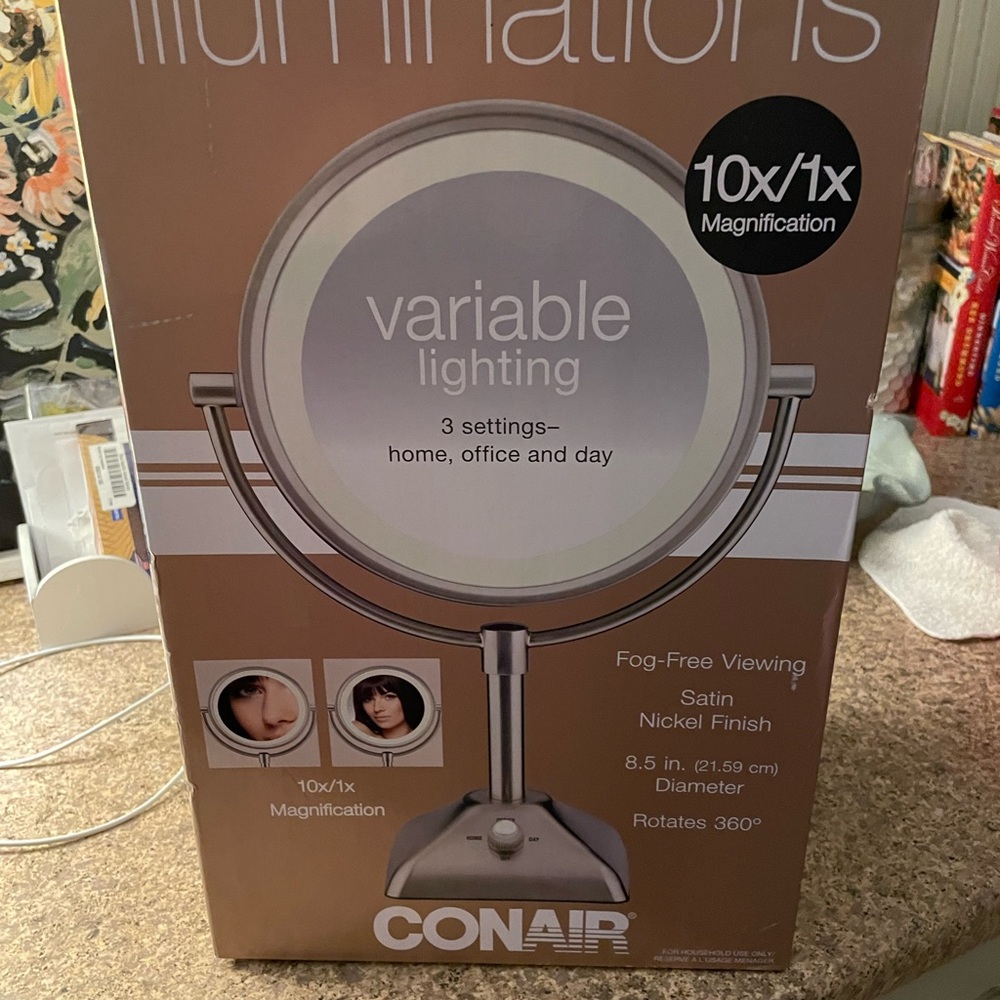 Conair Satin Nickel Vanity Mirror with Variable Lighting